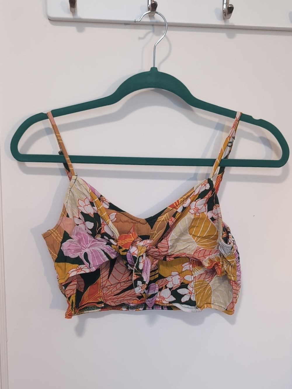 🍇 LAST CALL! Floral Tie-Front Cami in Pink, Yellow, Black